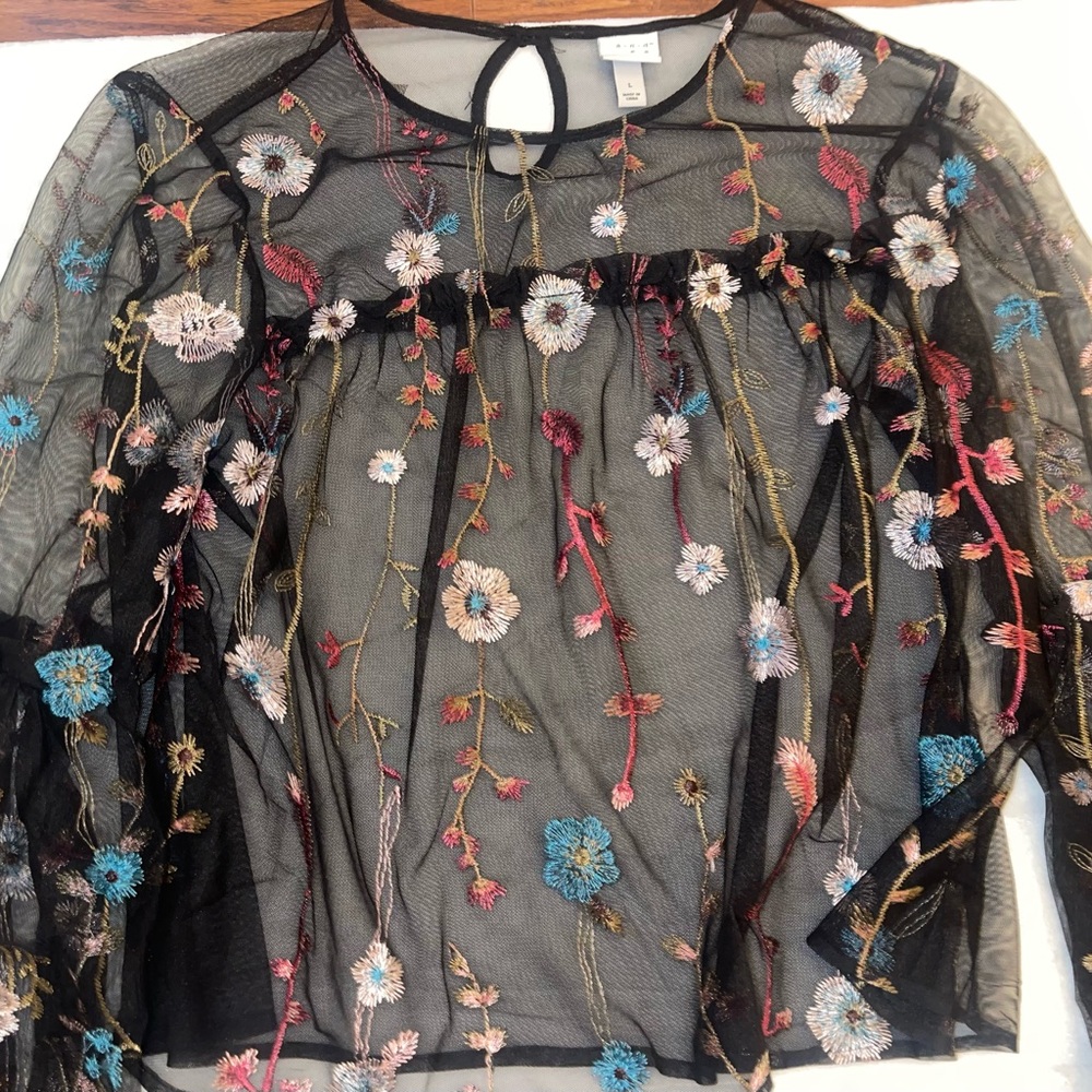 Black sheer blouse